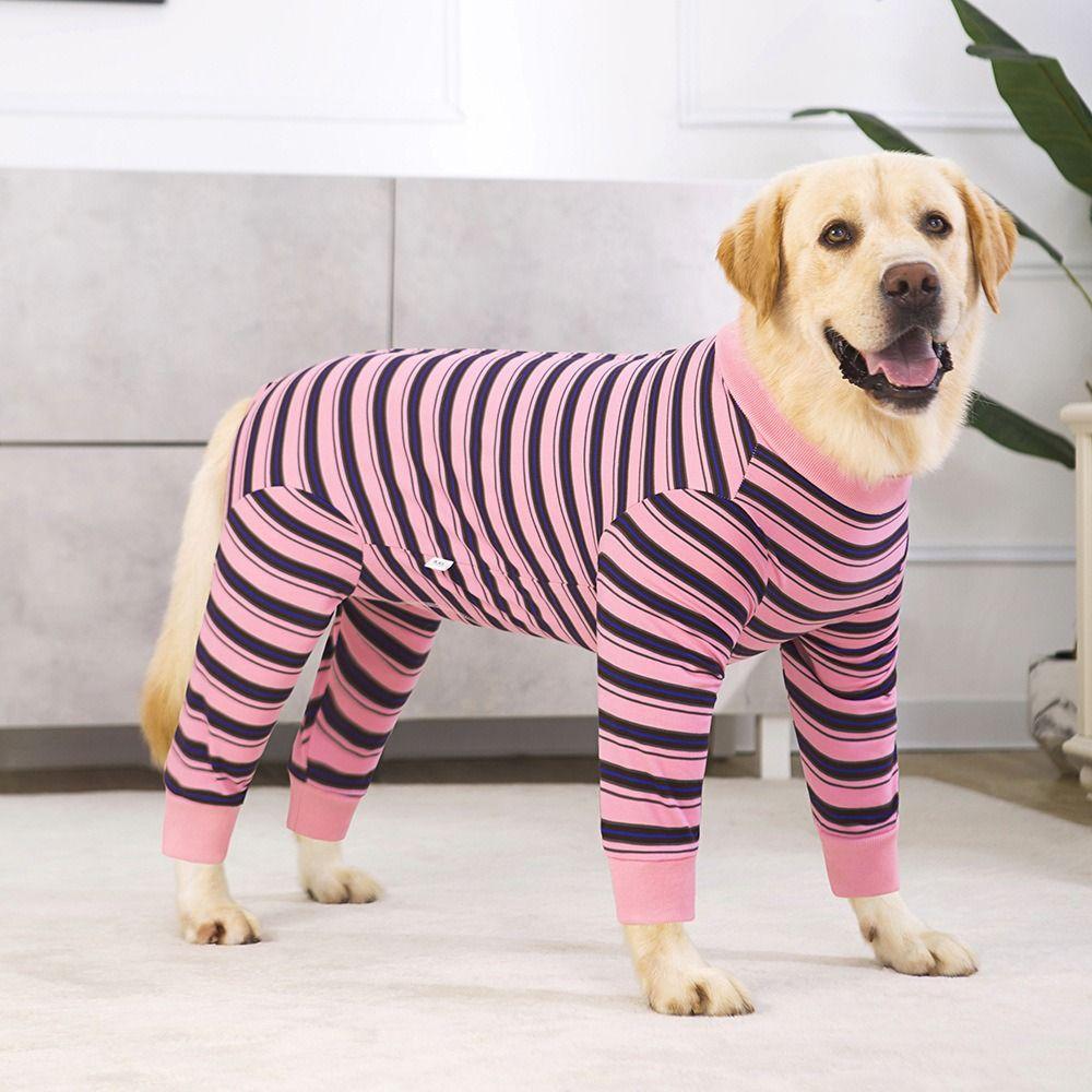 Durable Four-legged Puppy Stripes Jumpsuits Fashionable Polyester Pet Dog Clothes Soft Dog Pajamas Summer