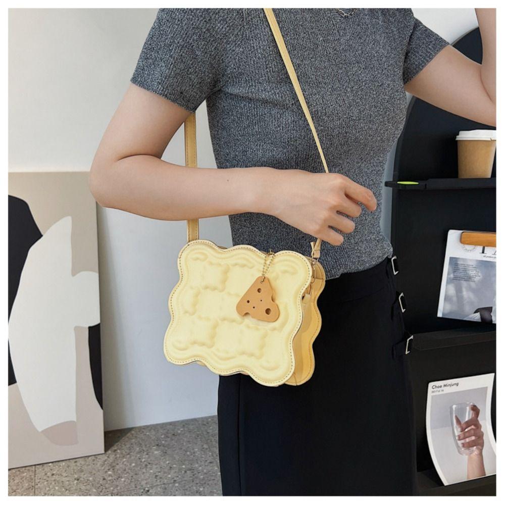 Повседневная сумка-мессенджер из искусственной кожи Мини-сумка через плечо Простая сумка через плечо Cheese Shopping