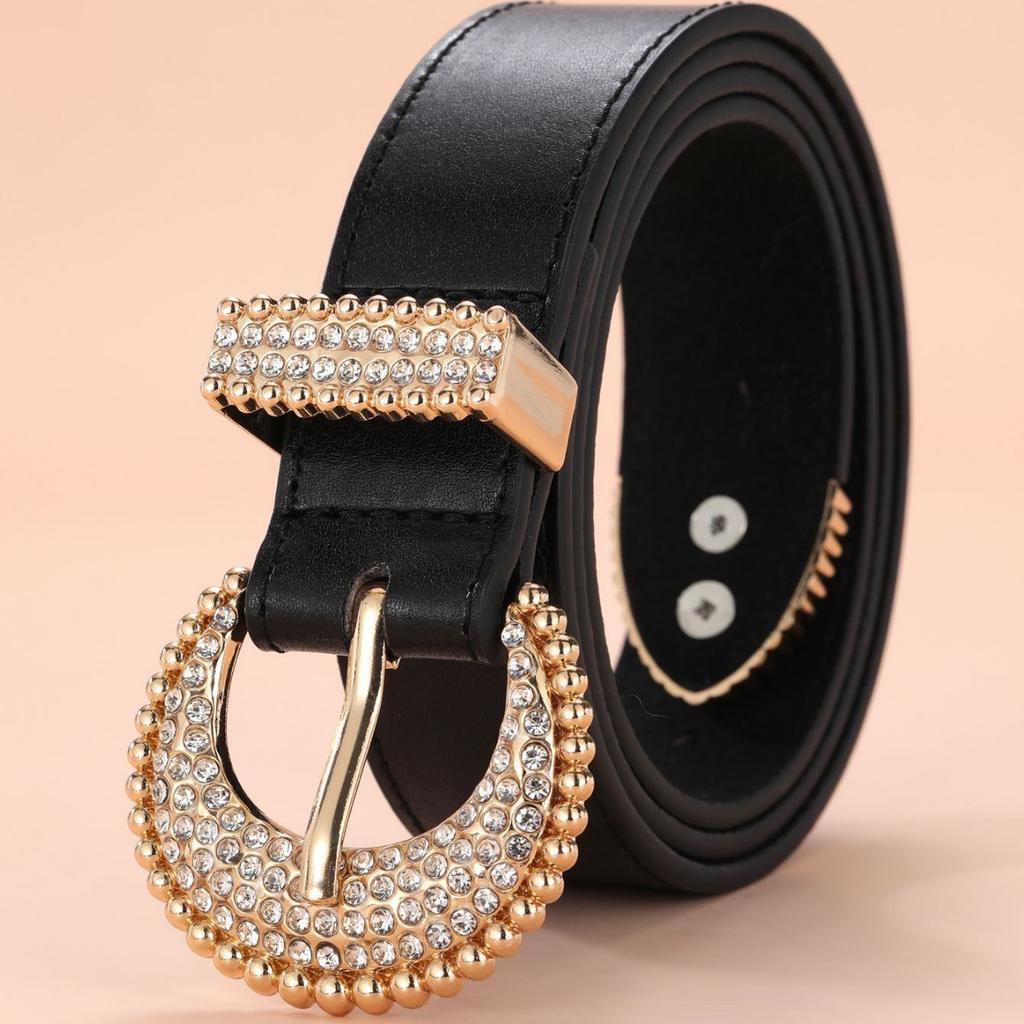 Ladies Belt Dot Diamond Gold Buckle Atmospheric Jeans Decorative Belt