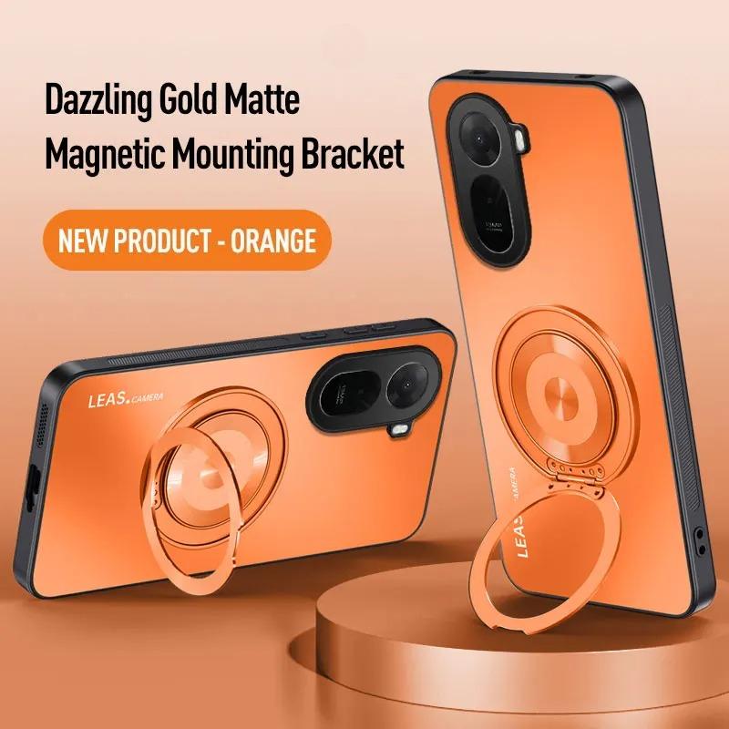 For Magsafe Shockproof Cover For Redmi A7 Pro AG Frosted Magnetic Ring Stand Holder Case For POCO C81 Pro C85X Bracket Shell