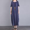 Short Sleeve Plus Size Cotton Vintage Plaid New In Dresses for Women Casual Loose Long Summer Dress