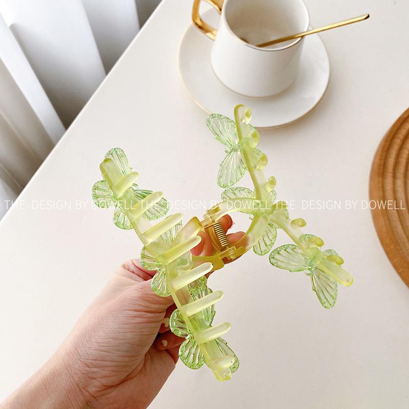 Elegant Green Butterfly Hair Claw Clip For Spring Stylish Fresh Women Accessories