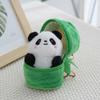 Cartoon Bamboo Tube Panda Keychain Plush Stuffed Kawaii Animal Pendant Lovely   Backpack Decor