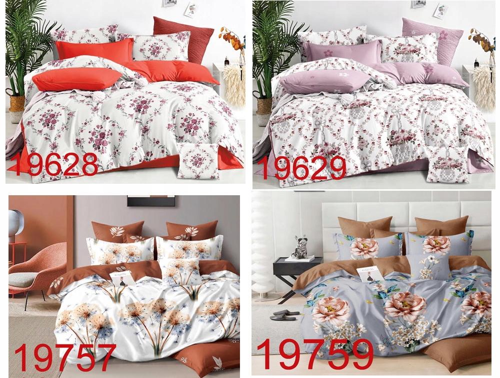Warm flannel bedding 200x220 + Polish pillowcases 3 pieces, flowers
