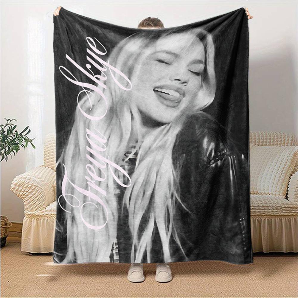 1Pc Iveya Skye Music Style Blanket Soft Throw Blanket For Home Bedroom Bed Sofa Travel Office Solid Christmas Blanket