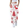 Женские повседневные модные рождественские принтованные повседневные брюки спортивные брюки длинные брюки брюки с эластичной резинкой на талии