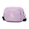 MLB Lambswool Series LA Dodgers Logo Camera Bag Women Shoulder Bag Purple Pink 3ACRS0316-07LDL