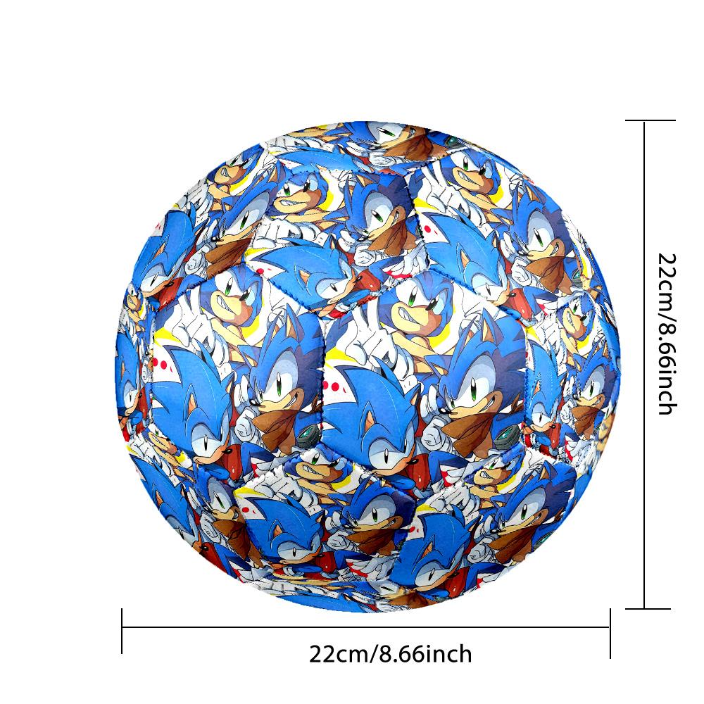 Sonic Printed Size 5 Standard Football, Waterproof PU Training Soccer Ball for Outdoor Sports