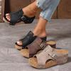 Foreign Trade 2025 Roman Sandals Flat Platform Sandals Large Size Shoes Fish Mouth Women Spot Wedge Sandals Women