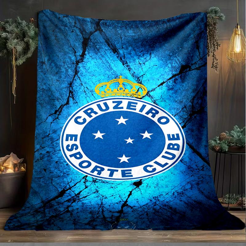 1PC Cruzeiro Esporte Clube Printed Soft Flannel Blanket Throw for Adult Bedroom Living Room Sofa Camping Travel Fan gifts Christmas Gifts