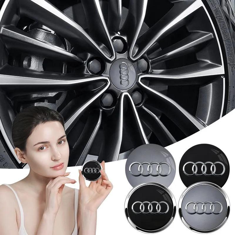 2026 Hot 4pcs 60mm61mm68mm69mm Car Wheel Center Cap Hub Covers Badge For z1 A1 A2 A3 8V 8P 8L A4 B5 B6 B7 B8 A5 A6 C5 C6 C7 A7 A8 Q2 Q31z