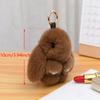 10Cm Mini Fluffy Real Pompon Bunny Keychain Women Girls Cute Plush Rabbit Gift