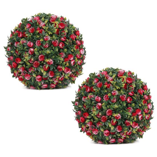 1/2Pcs 20/25CM Artificial Boxwood Topiary Ball UV Resistant Weather-proof Hanging Faux Flower Greenery