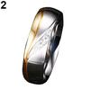 Fashion Gold Plated Titanium Steel Lover Ring Wedding Band Bridal Jewelry Gift AVE