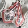 90cm *90cm Design Scarf Lady Shawl Printed Silk Felt Headscarf Scarf Lady Headscarf Square Scarf Lady Wrap Scarf 2021