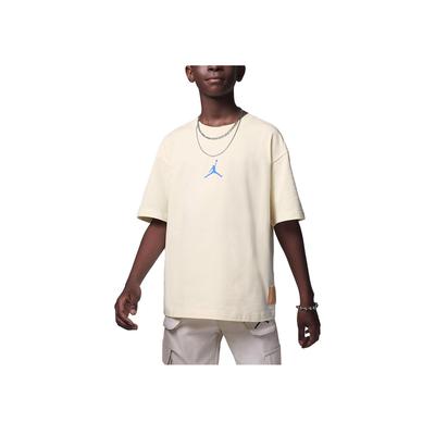 Повседневная футболка с короткими рукавами и принтом логотипа MJ Flight MVP, детские топы цвета кокосового молока FV2829-113