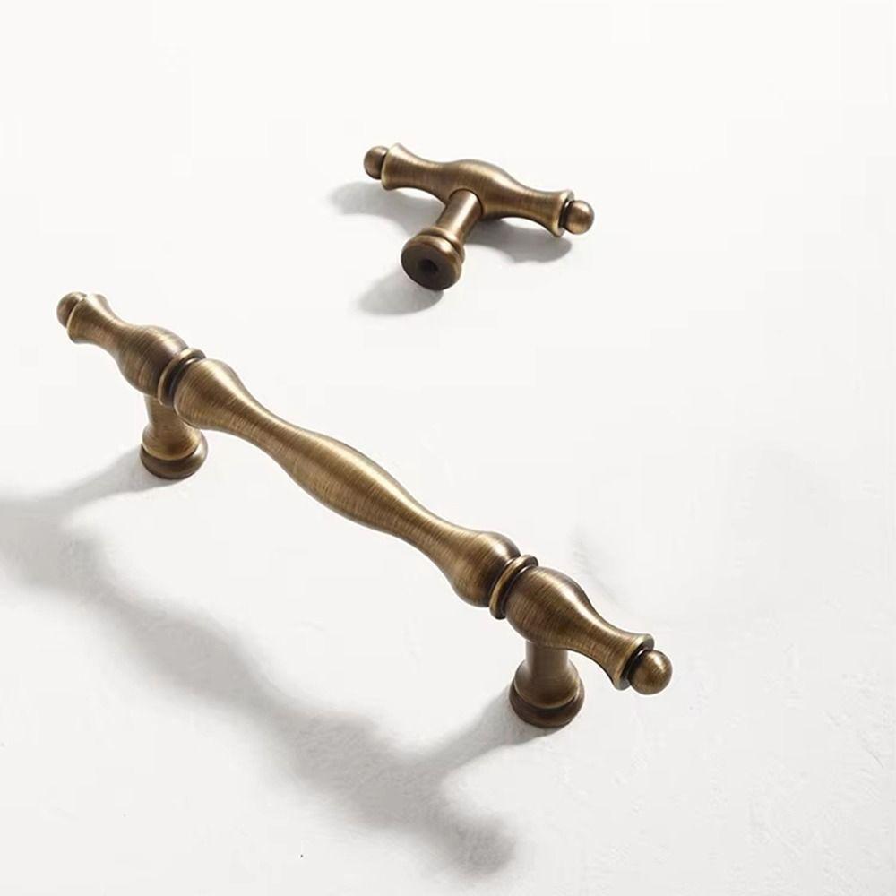 Ретро латунная ручка для мебели, удобная ручка для шкафа, ручка для двери Push-pull для шкафов