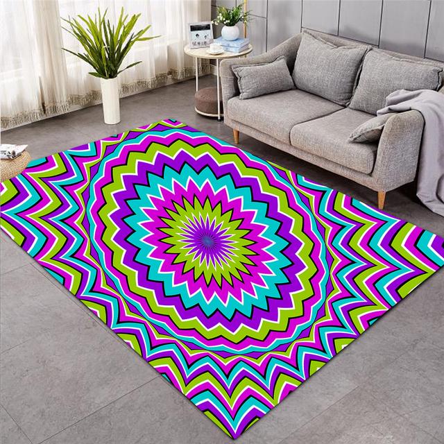 Вихревой напольный коврик для гостиной, коврик для двери крыльца, абстрактный геометрический оптический дверной коврик, нескользящий коврик, декоративный ковер для гостиной