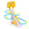 Little Yellow Duck Climb Stairs Toy Electric Track Slide Stairs Roller Coaster Toy With Led Lights