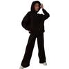 New Spring Autumn Casual Loungewear Set Loose Long Sleeve Wide Leg Pants 2 Piece Outfit Comfortable Elegant Women Fashion