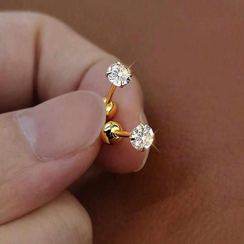 6 шт./Набор Элегантные Минималистичные Женские Серьги, Титановая Сталь Инкрустированная Искусственным Цирконием, Блестящие и Удобные для Пирсинга Ушей