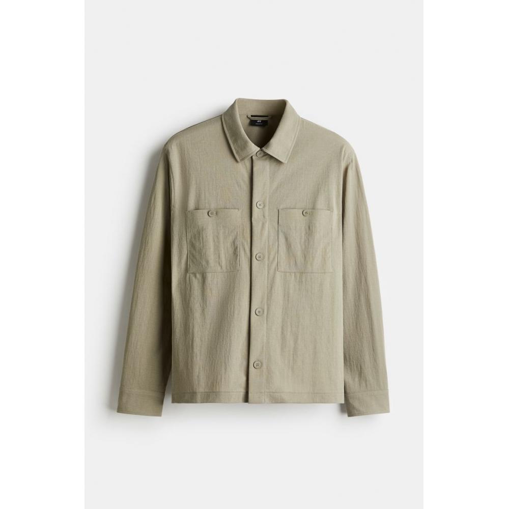 H M Utility sHirt Regular Fit kHaki Green