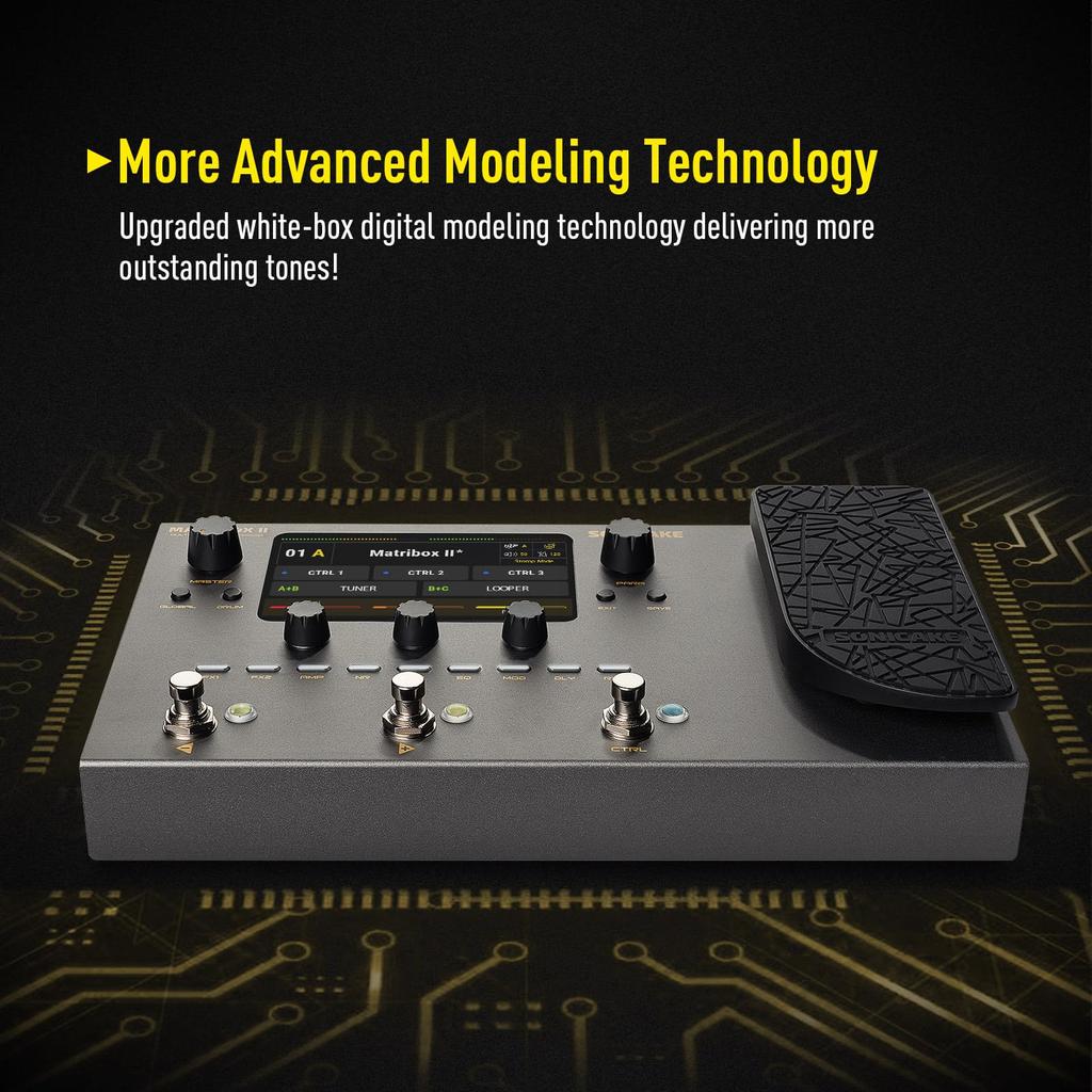 SONICAKE Over 200 Effects Amp Modeling FX Loop MIDI Stereo OTG USB Audio Interface Matribox II Multi-Effector Built-in