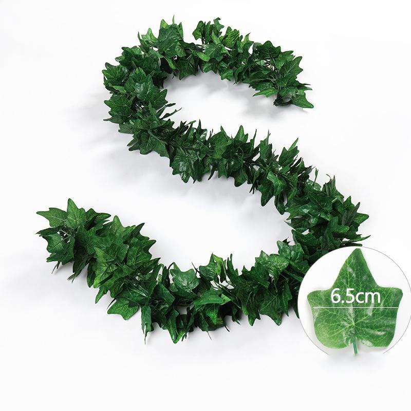 2/2.3M Artificial Plant Leaf Rattan Decoration Artificial Grape Vine Leaf Vine Decoration Ceiling Green Leaf Rattan Decoration