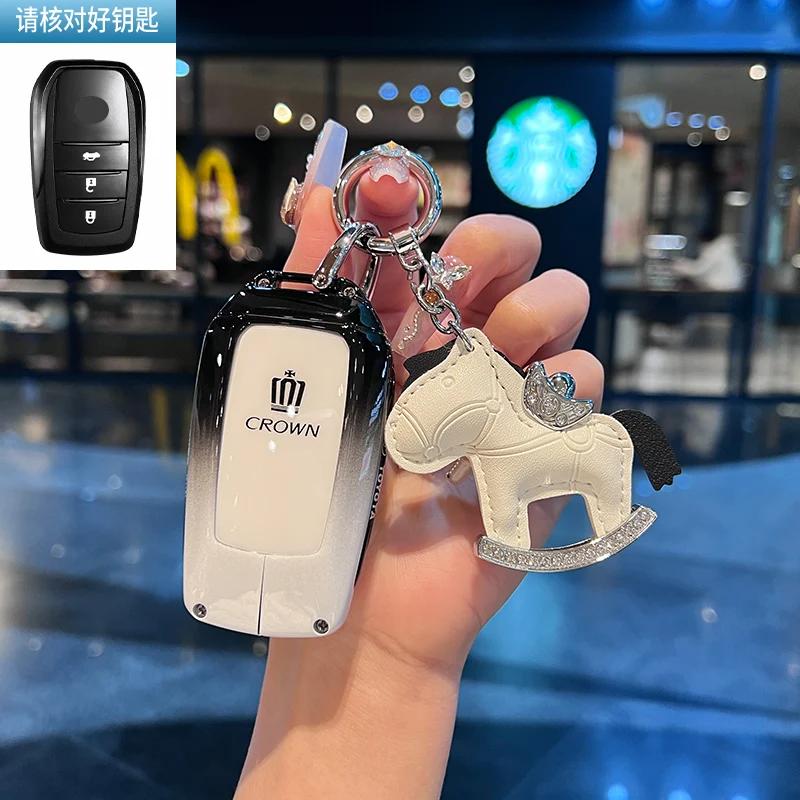 WSR4  Alloy Car Key Case Cover Shell For Toyota Land Cruiser 200 300 Prado Crown TLK 200 Yaris Cross Hilux Innova Fortuner Camry 55