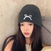 Korean Style Y2K Beanie Hats New Design Bow Embroidery Knitted Hat Girls Bow Knitted Hat  Lady