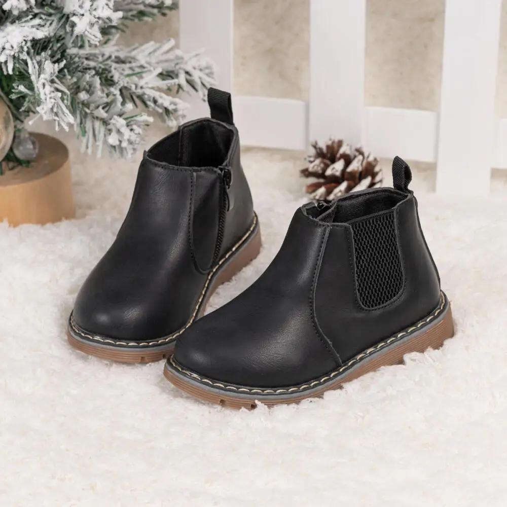 British Style Classic Children's Boots able Versatile Short Boots Kids Outdoor Casual Shoes Boy Girl Flat Snow Shoes Boot