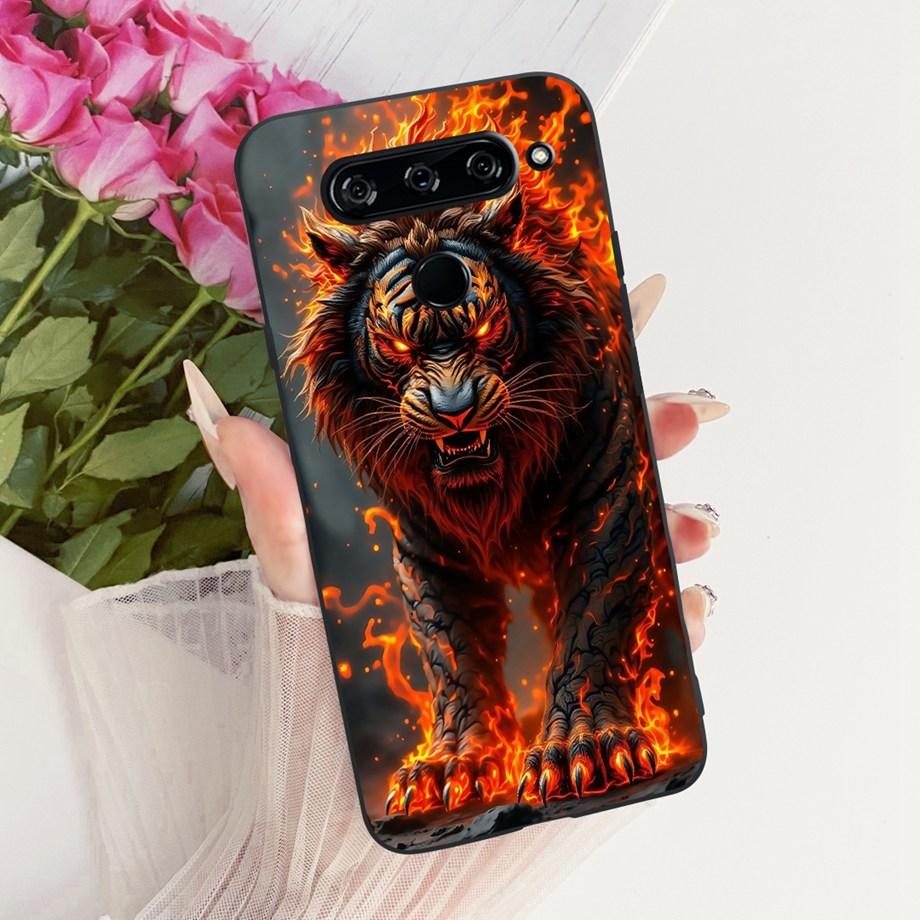 For LG V40 V50s V35 ThinQ LG V8X ThinQ V30 2017 Phone Case Soft TPU Bumper Back Cover Cool Cartoon Luxury Butterfly Flower Funda