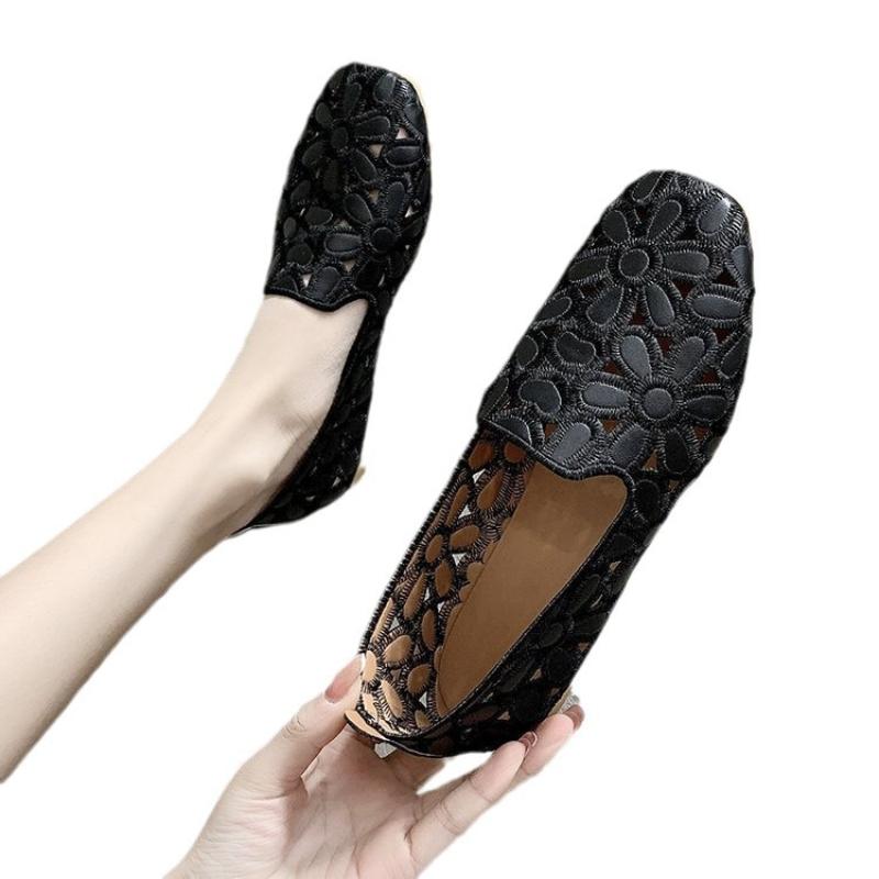 2024 летние туфли на плоской подошве с одним носком, женские квадратные туфли, мокасины без застежек, женские туфли на плоской подошве, модная повседневная женская обувь для вечеринок