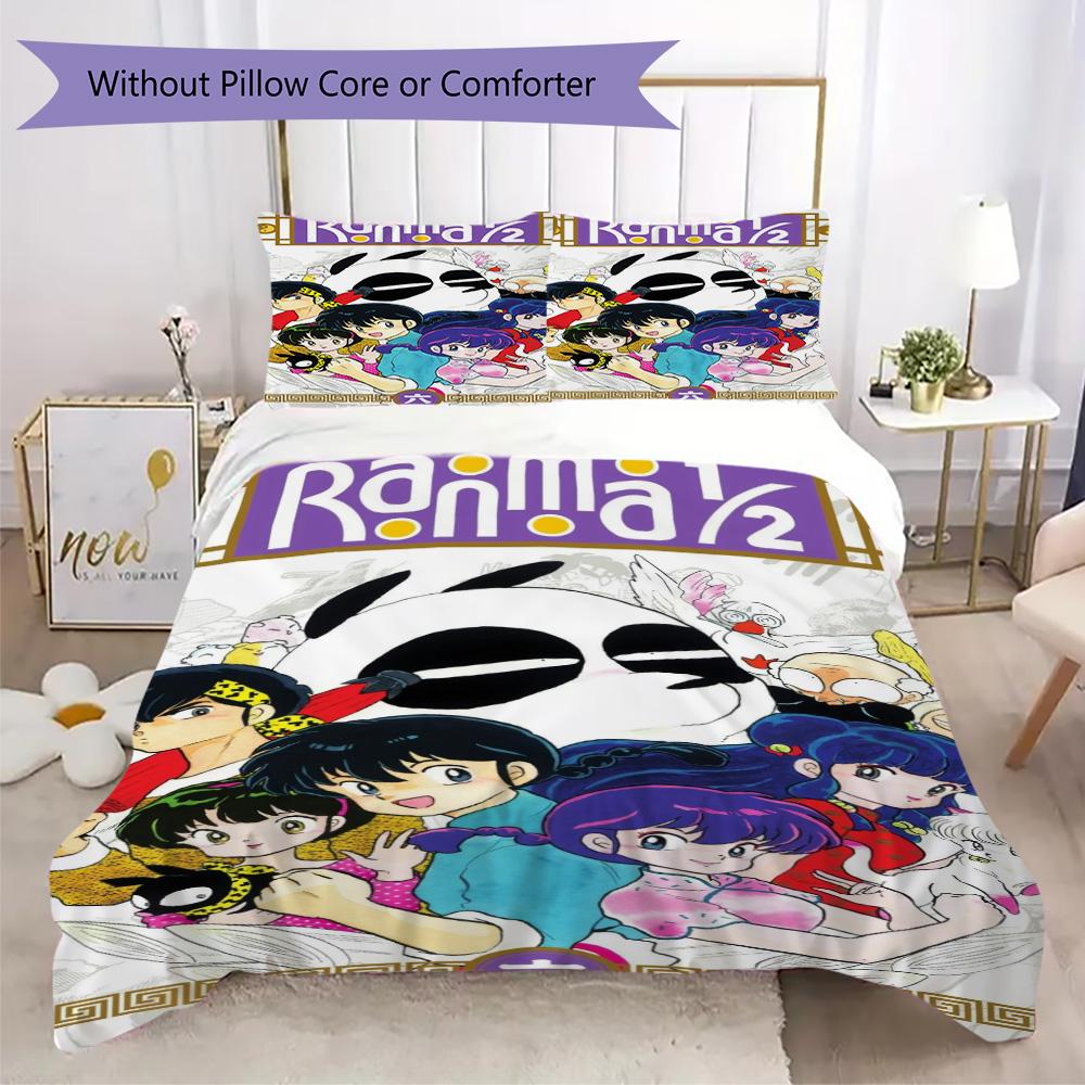 Ranma Pattern Bedding,Quilt Set Quilt Cover Pillowcase Home Birthday Gift (1*duvet cover+2*pillowcase,without core)SSJT0917184