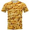 Delicious Food Fashionable Harajuku Style 3D Digital Printed Men's Round Neck Short Sleeved T-shirt