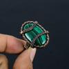 Медная проволока драгоценной камня малахита обернула кольцо ювелирных изделий Хандмаде для подарка