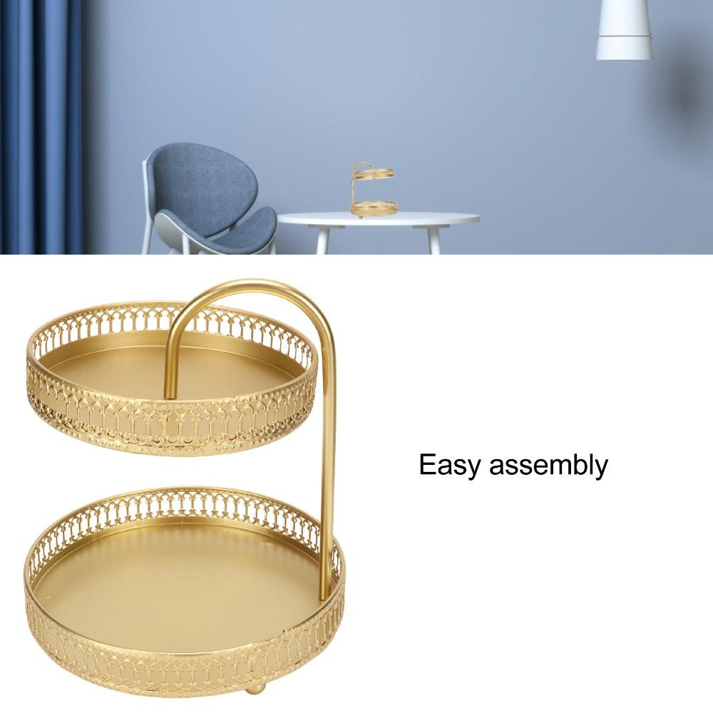4pcs 2 Tier 2 Tier Cupcake Stand Gold Fruit Stand Organizer 2 Tier Fruit Tray For Home Kitchen