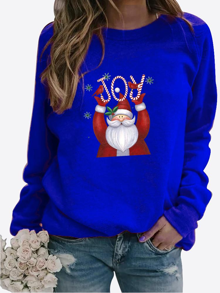 Весенне-осенний женский свитер с рождественской тематикой, утолщенный повседневный свитер с круглым вырезом и длинными рукавами, топ больших размеров