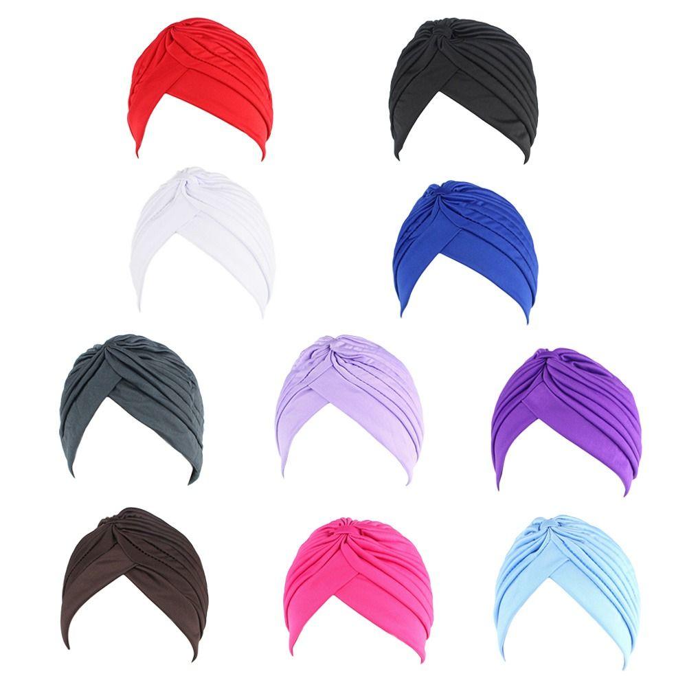 Headwrap Sleep Caps Pure Color Turban Kids National Wind Cotton Hat Bandana Chemotherapy Hat