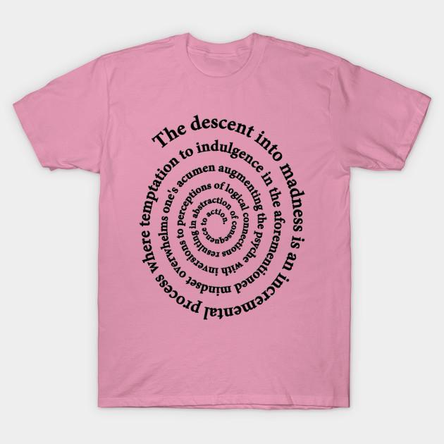 Футболка женская Descent Into Madness черная с текстом Harajuku Print Kawaii футболка летняя с коротким рукавом женская футболка топ футболка
