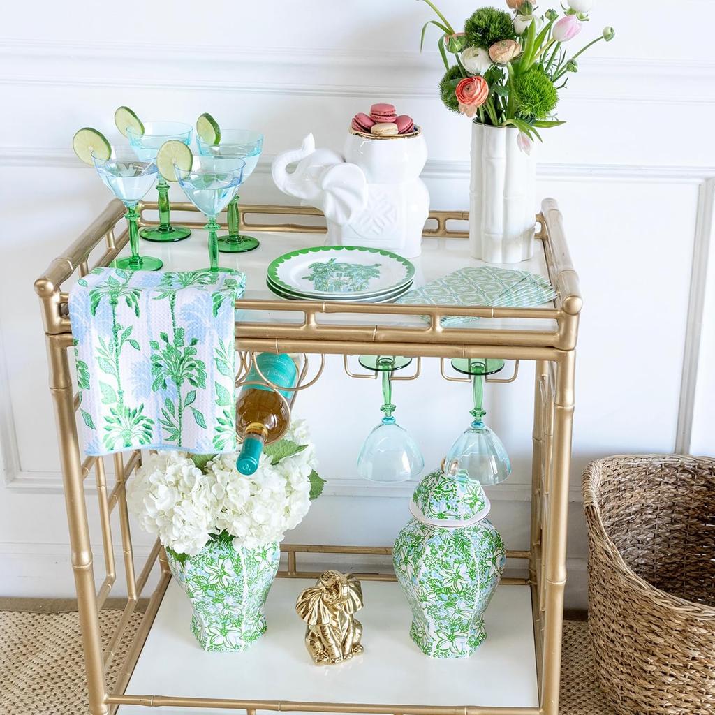 Lilly Pulitzer Microfiber Tea Towel, Waffle Check Decorative Cloth with Hanging Loop (Swayin in The Breeze)