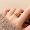Ancient Gold and Copper Coins Attract Wealth, Open Rings for Women, Light Luxury, High-end Index Finger Rings, Niche Versatile Design, and Jewelry