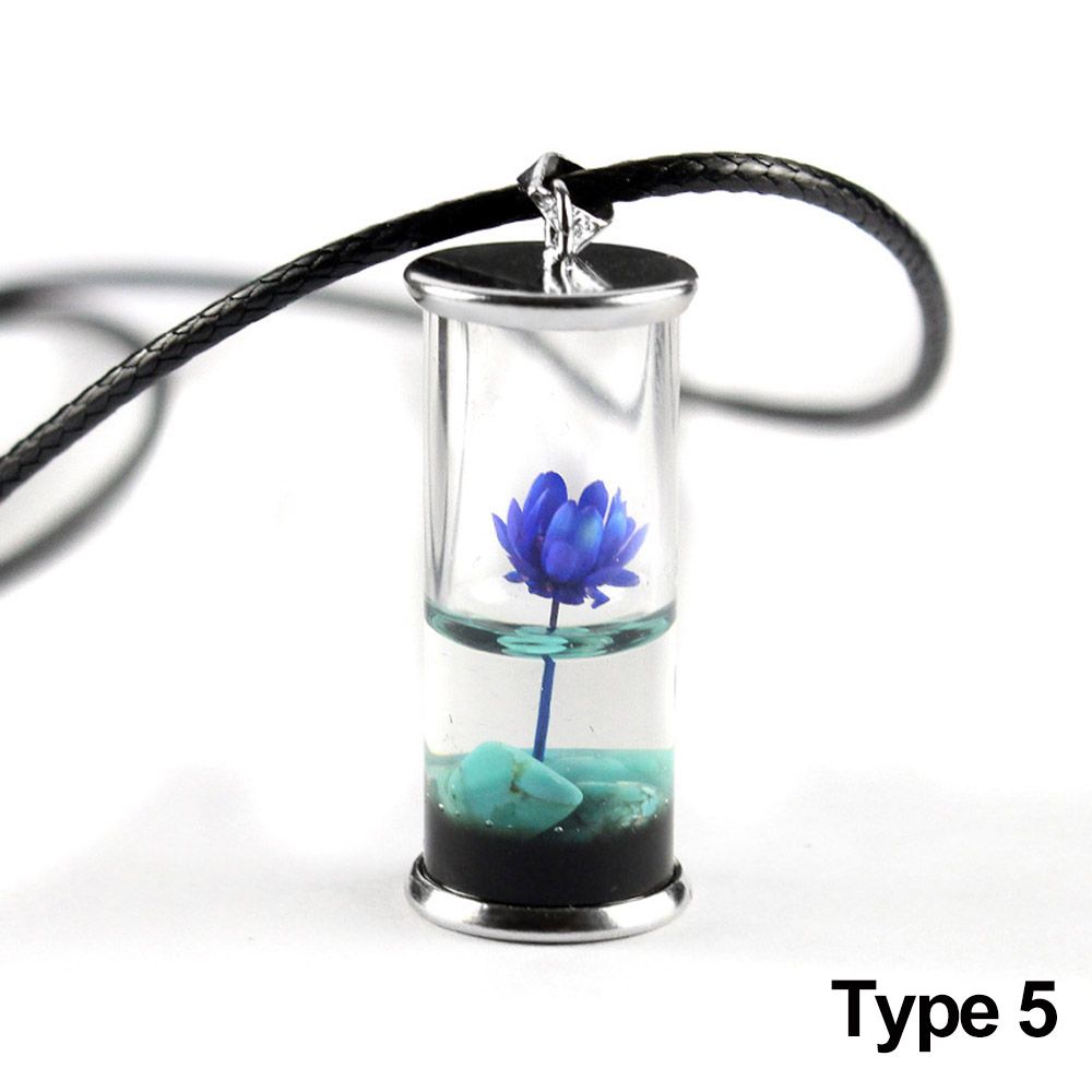 Лотос Ландшафтный дизайн Хрустальный флакон Ожерелье Бутылка Желаний Подвеска Талисман На Удачу Светящаяся Дрейфующая Банка