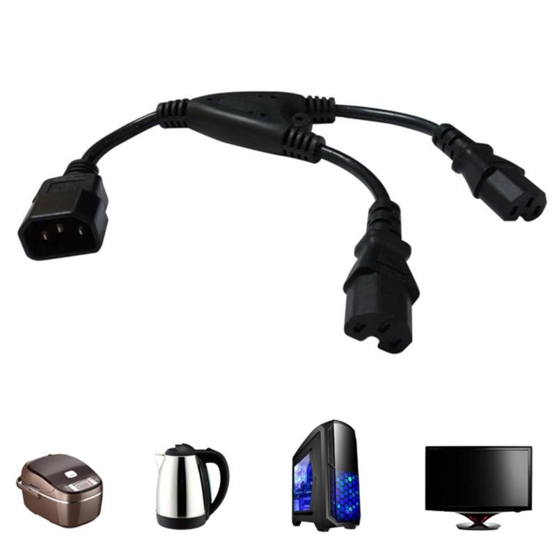 Single C14 to Double C15 Power Wire Y Type Splitters Adapter Cable Extension Cord Male to Female for UPS PDUs Socket