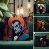 DDracula Horror Movie Cushion Cover Natural Linen Pillow Case DoubleSided Print Decorative Sofa Pillowcase Home Decor Gift