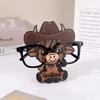 Cartoon Cowboy Cow Glasses Display Stand Cute Animal Glasses Frame Sunglasses Display Stand Hand Carved Home Wooden Decoration