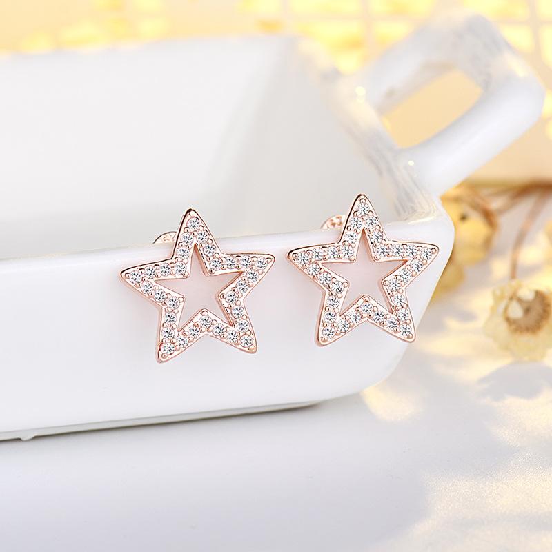 New 925 Sterling Silver High Quality Zircon Stud Earrings for Women Exquisite Student Girlfriend Jewelry Accessories Wedding