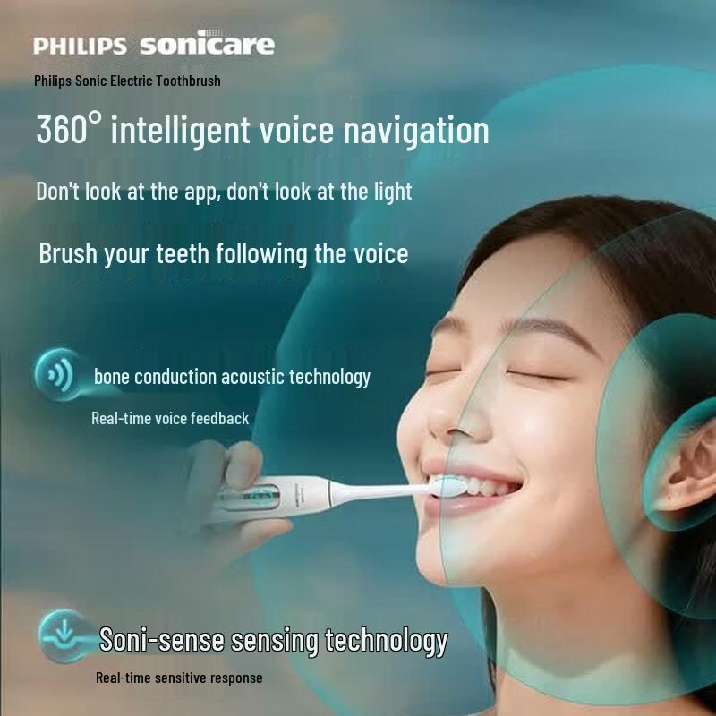 Philips Звуковая электрическая зубная щетка с умной голосовой навигацией, вилка CN (адаптер в комплекте)