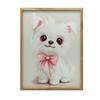 Poster Cute Dog In a Pink Bow Tie Poster Cute Dog In a Pink Bow Tie, 30X40 Cm, Frameless, Premium Canvas On Stretcher