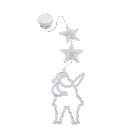 Рождественская гирлянда Свет Присоска Крючок Загорается Любовь Сердце Лось Колокольчик Снеговик Санта-Луна Звезда Форма Теплый Рождественский Праздник Украшения Окна Лампа Подвеска